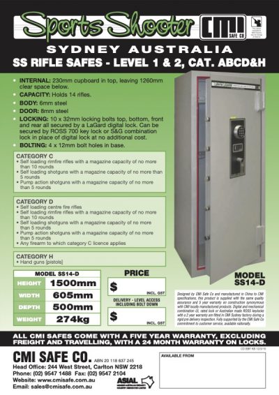 CMI Rifle Safe SS14 - D - Image 4